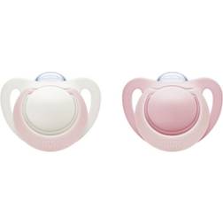 Nuk Genius Silicon S2 Rosa Hvit 6-18 m 2 stk