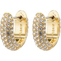 Pilgrim Lona Chunky Huggie Hoops Earrings- Gold/Transparent