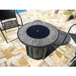 Hiland AZ Patio Heaters Wood Tile Top Fire Pit