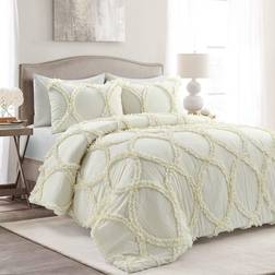 Lush Decor Riviera Ruffle Comforter King 3-Pc Bedspread White