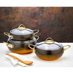 Evimsaray Alya Series 6-Piece Non-Stick Cookware Set with lid