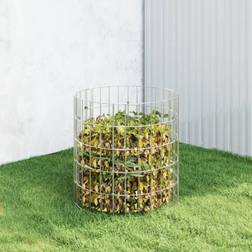 vidaXL Compostador de jardín acero galvanizado Ø50x50 cm - Plateado