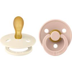 Bibs Colour Pacifier Chupete Látex Simétrico Ivory-Blush T-2 2uds