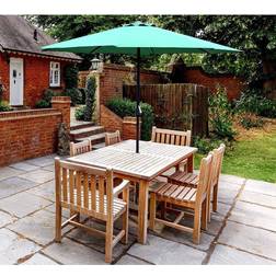 GlamHaus GlamHaus Garden Parasol Umbrella 2.7M Green With Protective Cover