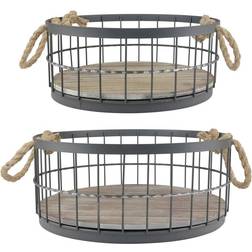 Stonebriar Collection Coastal Storage Basket 37cm 2pcs