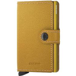 Secrid textured leather anti-theft wallet with RFID protection, Yellow.