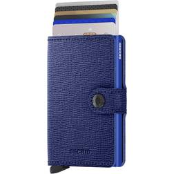 Secrid Intense blue textured leather anti-theft wallet with RFID protection, Blue.