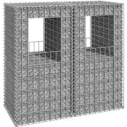 vidaXL Gabion Basket Posts 2 Iron Silver 50x50cm