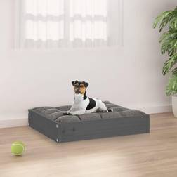 vidaXL Cuccia Per Cani Grigia 51.5x44x9 cm In Legno Massello Di Pino