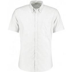 Kustom Kit Mens Slim Fit Short Sleeve Oxford Shirt (16.5) (White)