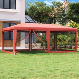 vidaXL Party Tent Outdoor Canopy Tent 19.7 x 13.1 in Red