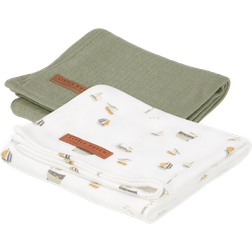 Little Dutch swaddle doeken 70 cm Pure Olive Sailors Bay White Maat