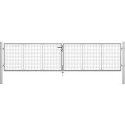 vidaXL Cancello Per Giardino In Acciaio Zincato 415x125 cm Argento