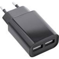 InLine 230V USB oplader 2 x USB-A 2.1A/10.5W Sort