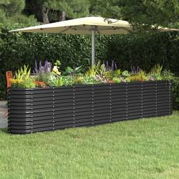 vidaXL anthracite, 332 Garden Planter Powder-coated Steel Raised Bed