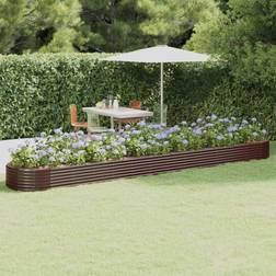 vidaXL brown, 544 Garden Planter Powder-coated Raised Bed