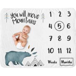 Sweet Jojo Designs Bear Mountain Milestone Baby Blanket