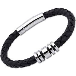 Unique Stainless Steel Ring 21cm Leather Bracelet A65BL