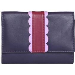 Eastern Counties Leather Purple/Pink Melanie Purse With Scalloped Detail Panel