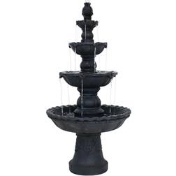 Sunnydaze 4-Tier Pineapple Water Fountain In Black