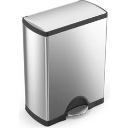 Simplehuman Rectangular Pedaalemmer 50 Liter Zilver 50L