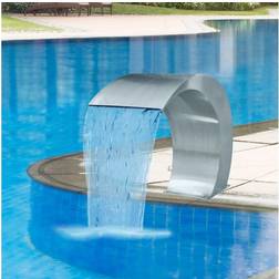 vidaXL Fuente Cascada Para Piscina De Acero Inoxidable 45x30x60 cm