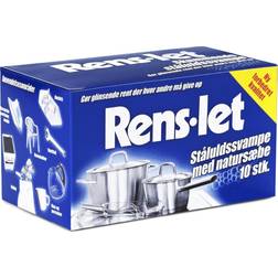 Rens Let, ståluldsvampe natursæbe, 6x6 10 stk.