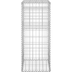 vidaXL Gabion Basket Posts 2 Iron Silver