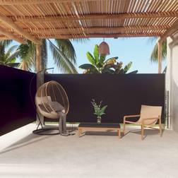 vidaXL Tenda Da Sole Laterale Retrattile Nera 160x600 cm - Nero