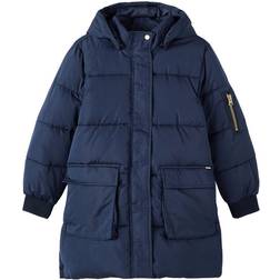 Name It Long Puffer Jacket - Cam Dark Sapphire