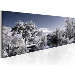 Artgeist Canvas Tavla - Wintry Lake - 135x45 Tavla