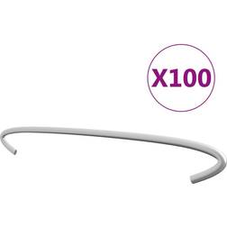 vidaXL Gabion Hook 100 pz in Acciaio Zincato 30 cm - Argento