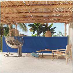 vidaXL Toldo Lateral Retráctil Para Patio Azul 140x500 cm