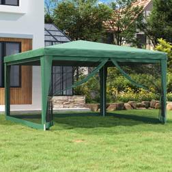 vidaXL Party Tent with 4 Mesh Sidewalls 13.1'x13.1' HDPE