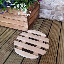 EDA Round Wooden Garden Patio Plant Flower Pot