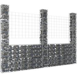vidaXL Gabbione A U Con 3 Pali In Ferro 260x20x200 cm Arredo Giardino