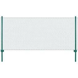 vidaXL Clôture En Grillage Métallique Avec Poteaux Panneau 25 x 0.5 m Vert