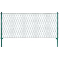 vidaXL Nätstängsel med stolpar stål 25x0,5