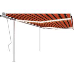 vidaXL Tenda Da Sole Retrattile Manuale LED 4x3 m - Multicolore
