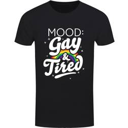 Grindstore Mens Mood: Gay & Tired T-Shirt (Black/White)