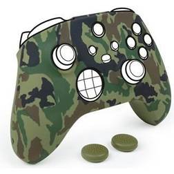 Interactive Silicon Glove + Thumb Grips For Controller - Camo Green - S