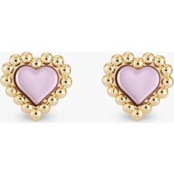 Ted Baker Heiddy Heart Stud Earrings - Gold/Pink