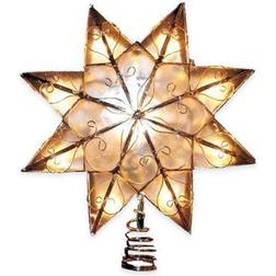 Kurt Adler 8.5-Inch Capiz 8-Point Lit Star Tree Topper Christmas Tree Ornament