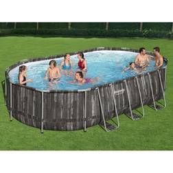 Bestway Power Steel swimmingpoolsæt 488x305x107 cm oval
