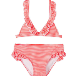 Name It Striped Bikini - Fiery Coral