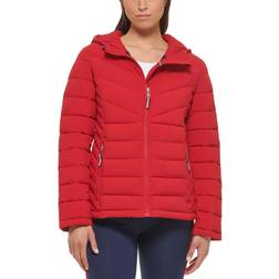 Tommy Hilfiger Women's Hooded Packable Puffer Coat - Crimson