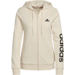 adidas Essentials Logo Full-Zip Hoodie - Ecru Tint/Black