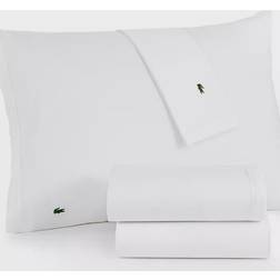 Lacoste Solid Cotton Bed Sheet Red, White, Blue, Grey, Pink, Purple, Green, Beige (243.8x167.6cm)