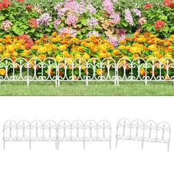 vidaXL white 17x Lawn Edgings White Edge Border Fence