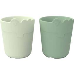 Done by Deer Kiddish Mugg 2-pack Croco Green